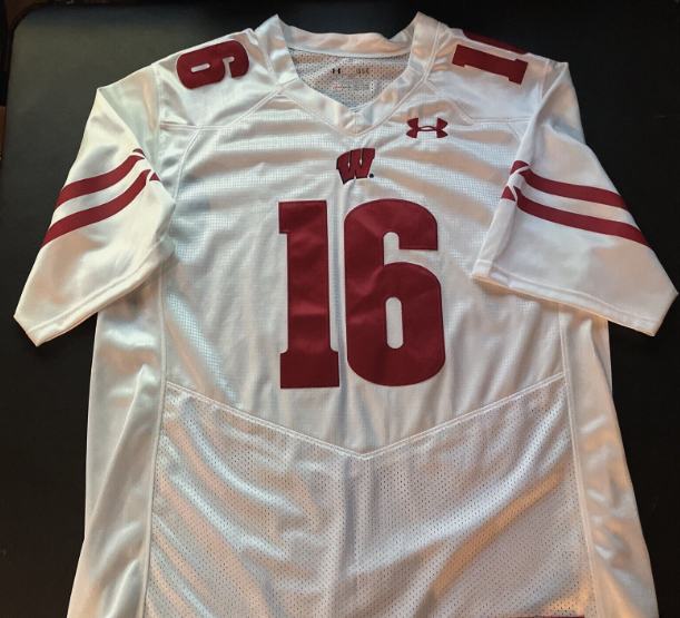 Wisconsin Badgers Russell Wilson 16 White Jersey Men's photo review