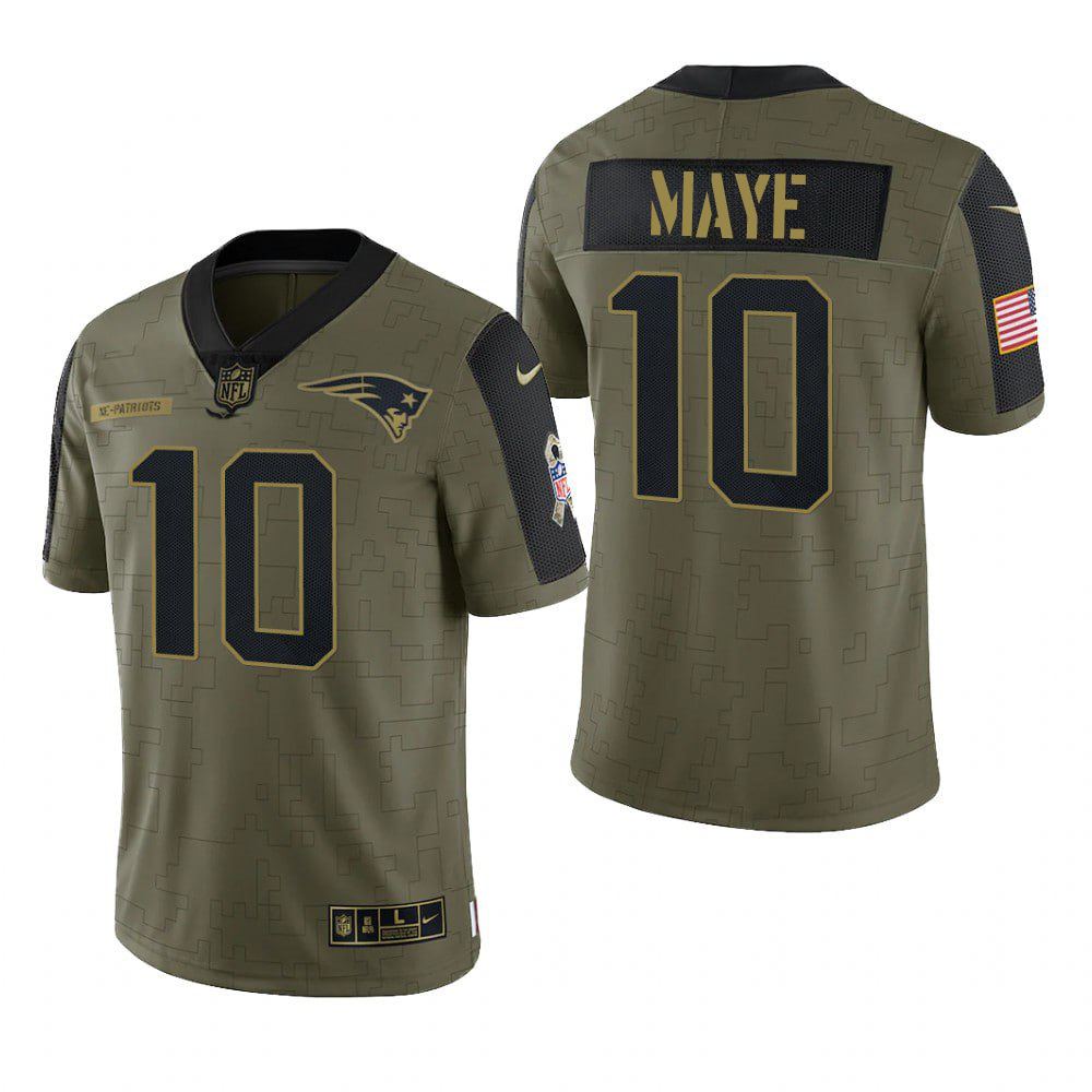 photo1717038350 Drake Maye 2021 Nike New England Patriots Salute Jersey - All Stitched - Image 1