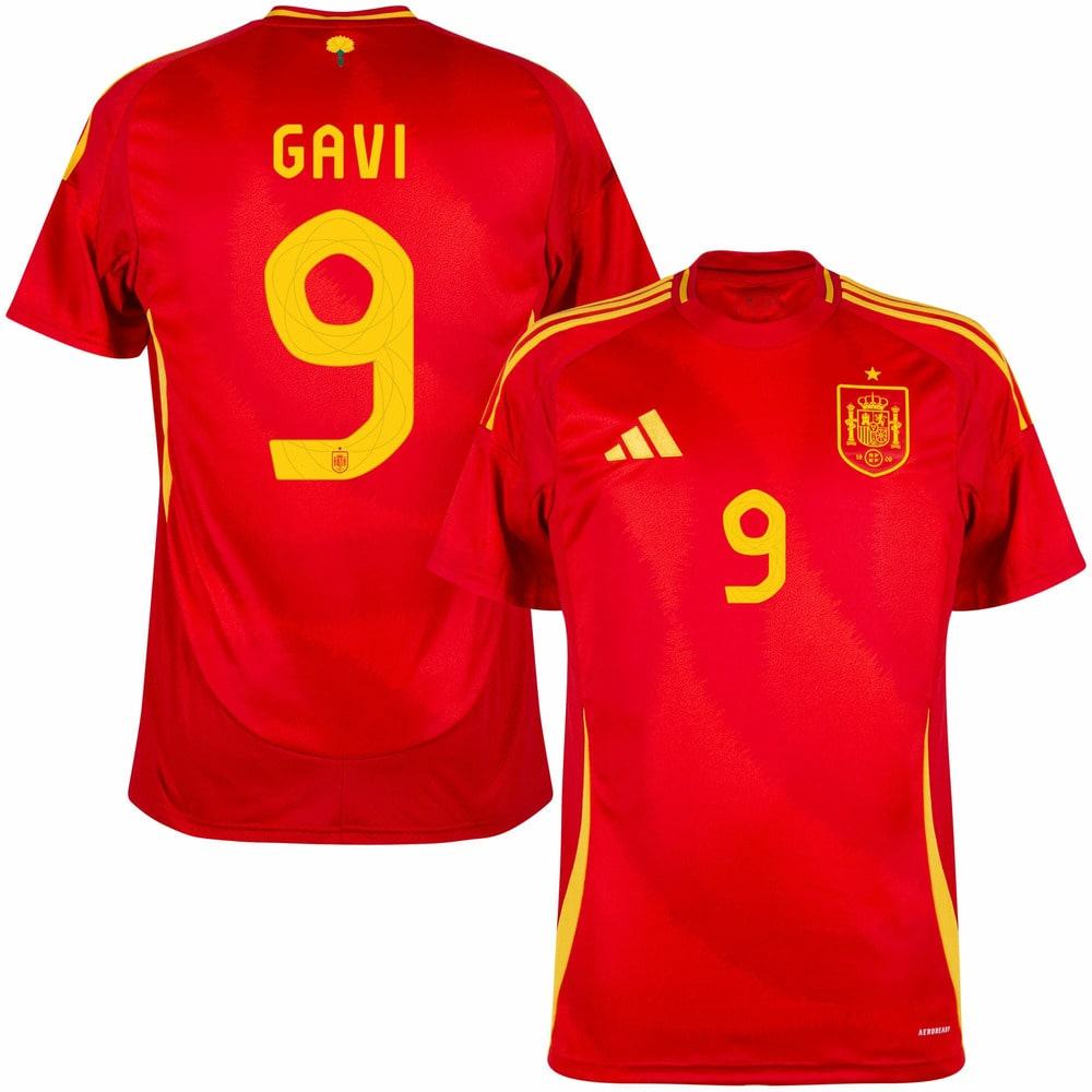Maillot-Espagne-Domicile-Euro-2024-Gavi-1 Gavi Men's Spain 2024 Stadium Home Soccer Jersey - Image 1