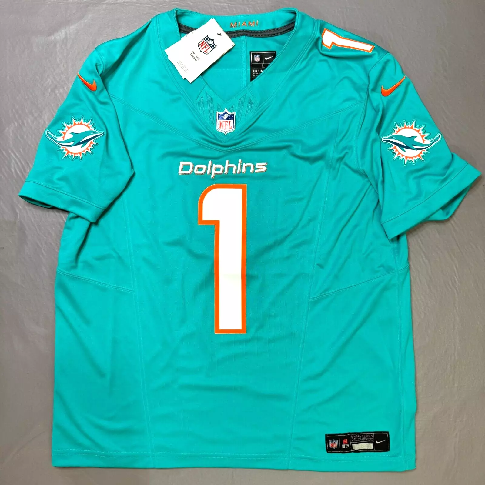 Miami Dolphins Vapor Elite Custom Aqua Jersey - All Stitched photo review