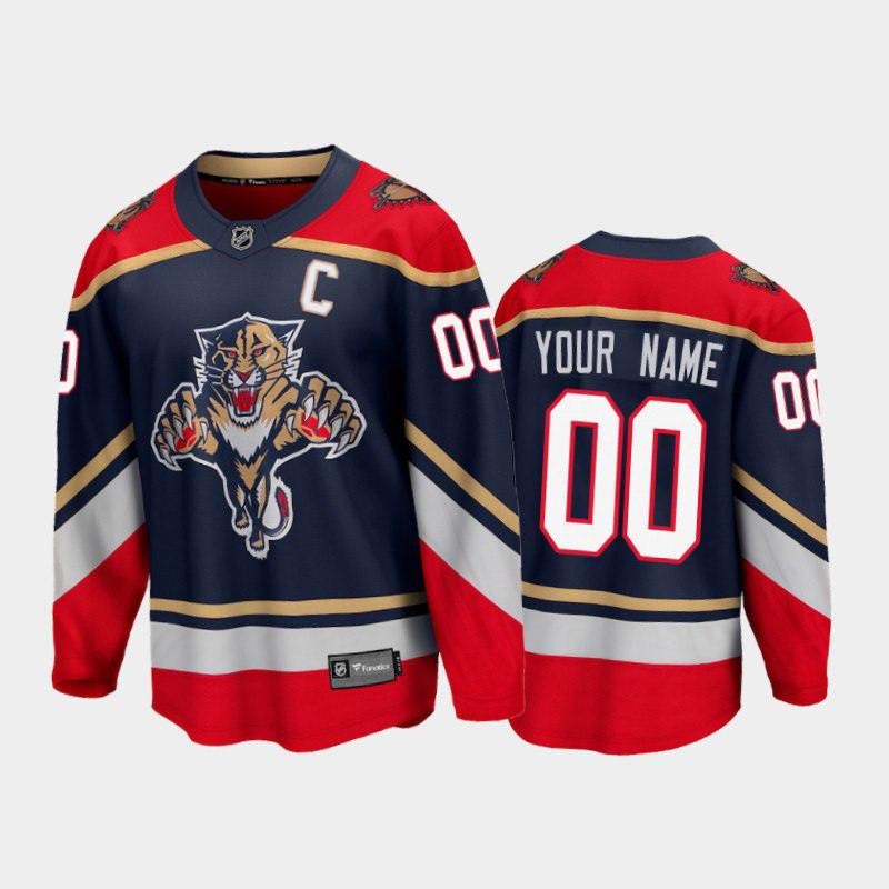 6291846597667045483 Men’s Florida Panthers Custom #00 Special Edition Blue 2021 Concept Custom Jersey - Image 1