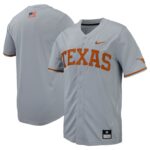 Men's Nike Gray Texas Longhorns Full-Button Baseball Jersey