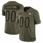 Pittsburgh Steelers salute the service olive #00 custom jersey