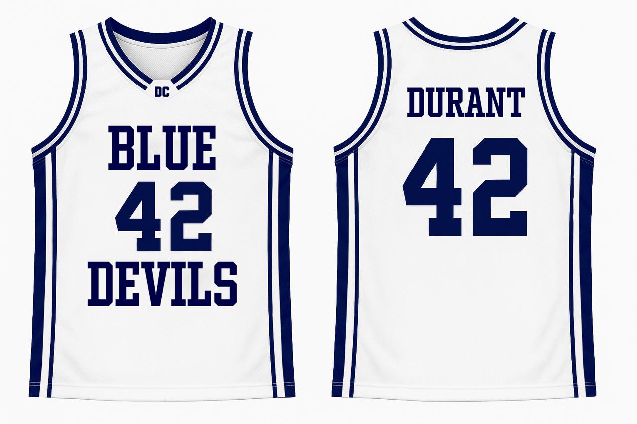 XUWVyYVNIK2025-18-11-10.jpg Durant #42 Blue Devils Basketball Jersey - Image 1